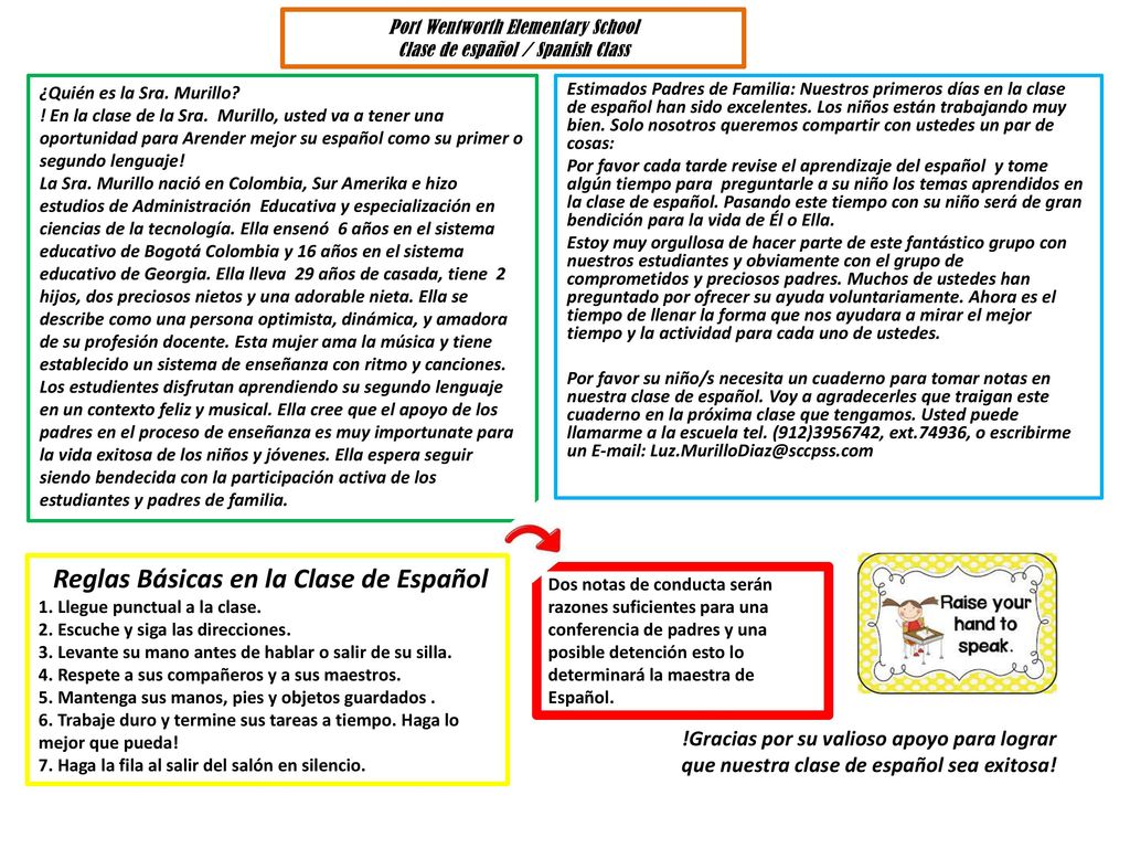 Port Wentworth Elementary School Clase de español / Spanish Class