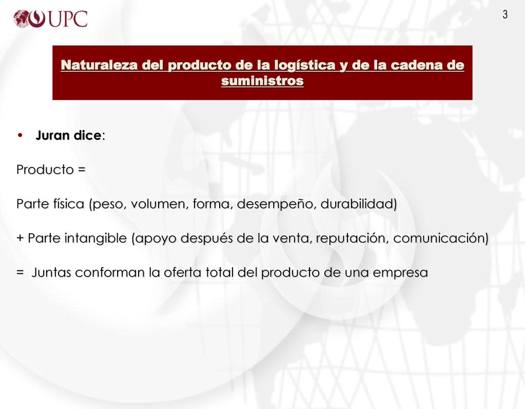Naturaleza del producto de la logística y de la cadena de suministros