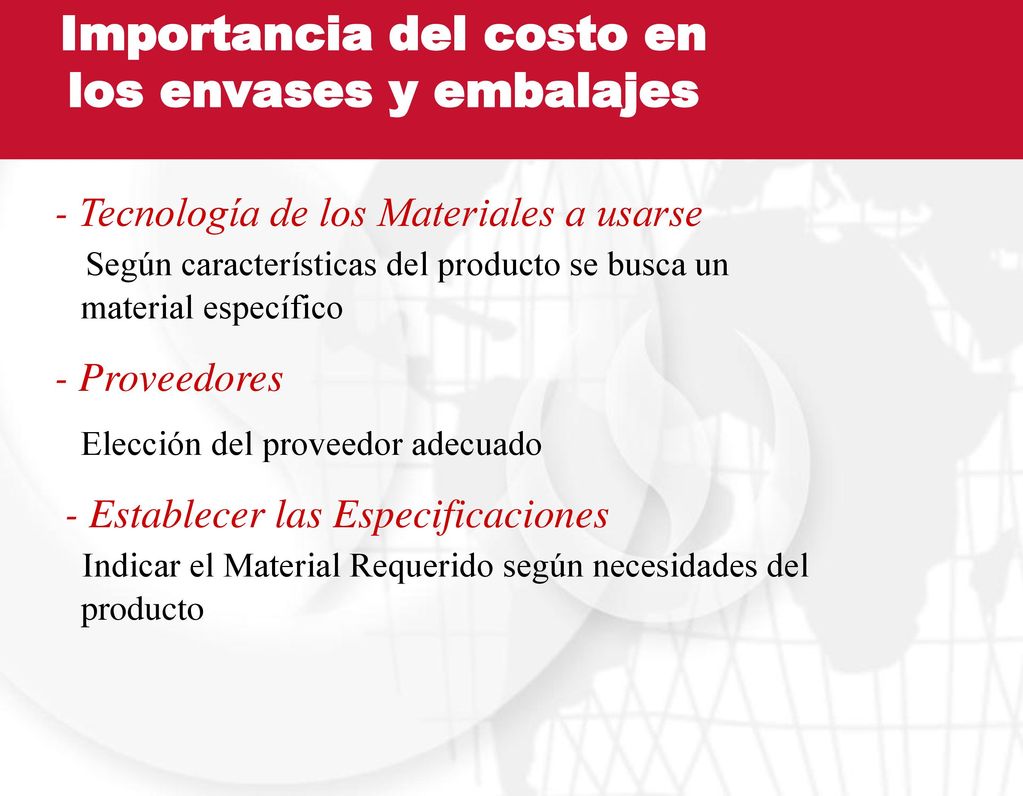 Importancia del costo en los envases y embalajes