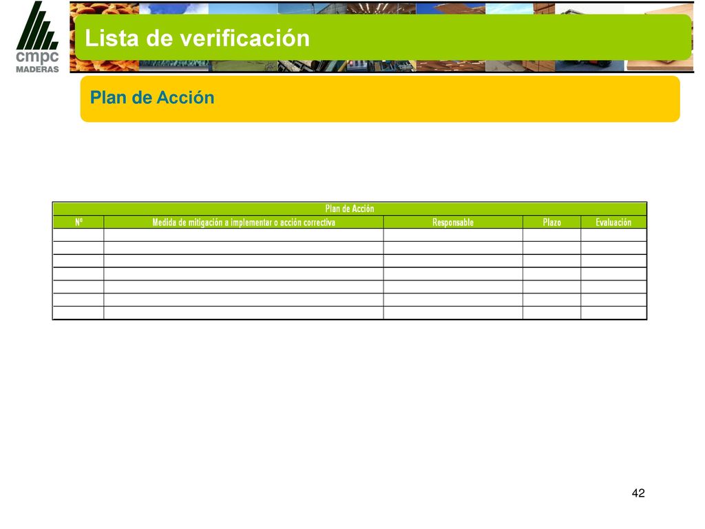 Lista de verificación Plan de Acción