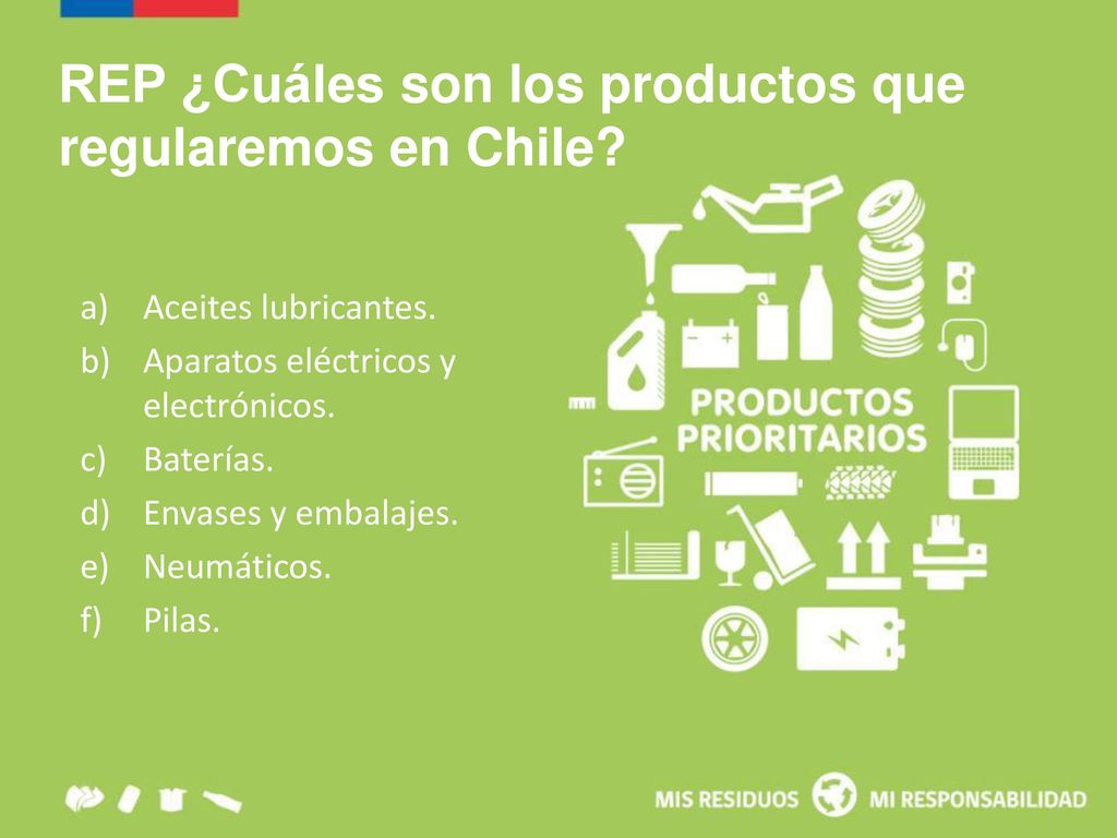 REP ¿Cuáles son los productos que regularemos en Chile