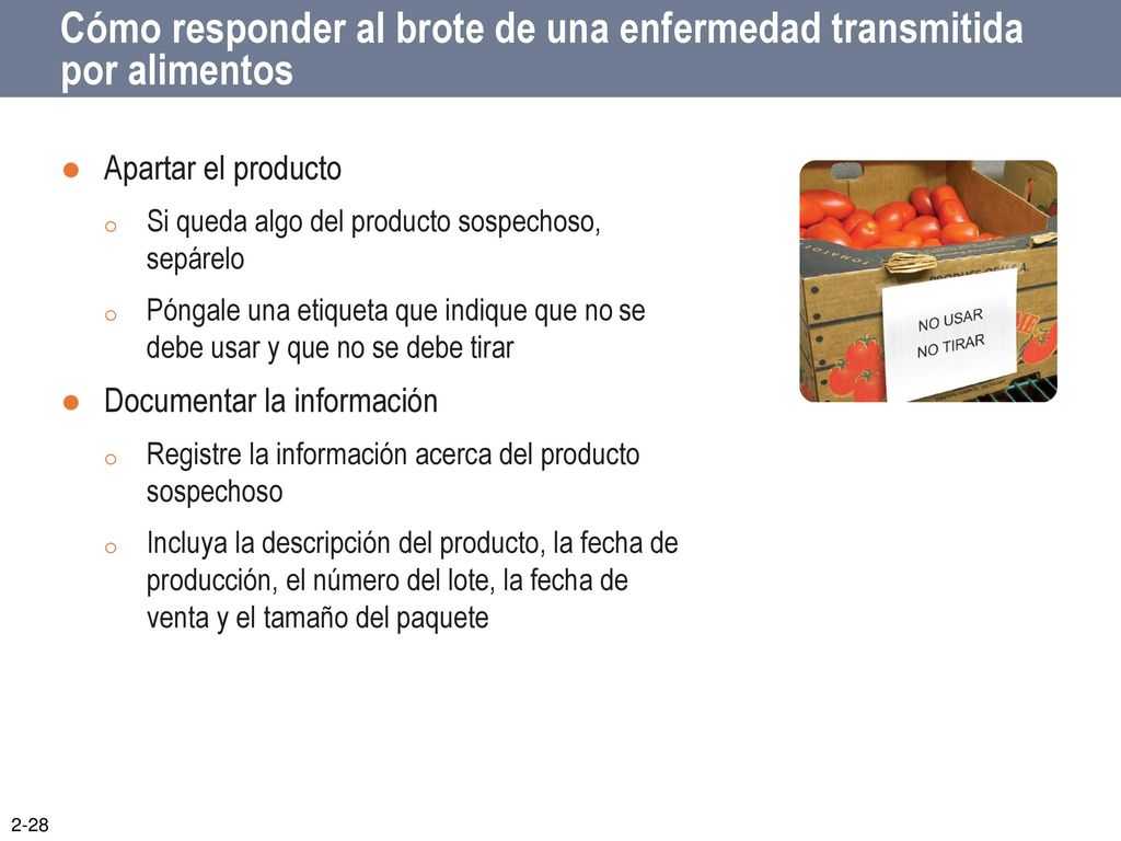 Cómo responder al brote de una enfermedad transmitida por alimentos
