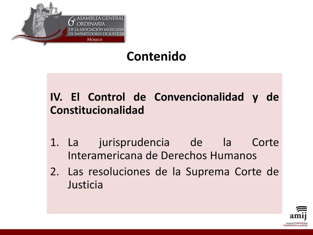 Contenido IV. El Control de Convencionalidad y de Constitucionalidad. La jurisprudencia de la Corte Interamericana de Derechos Humanos.