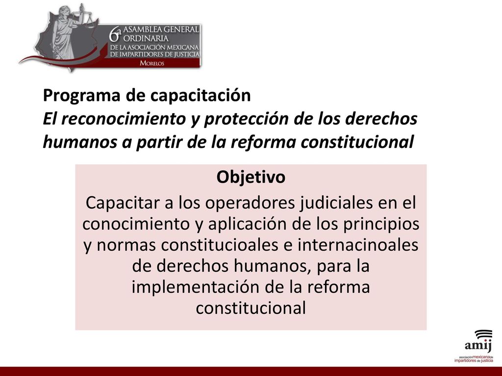Programa de capacitación El reconocimiento y protección de los derechos humanos a partir de la reforma constitucional