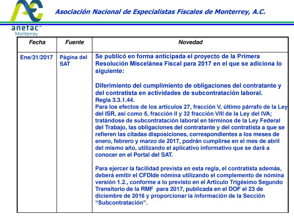 Asociación Nacional de Especialistas Fiscales de Monterrey, A.C.