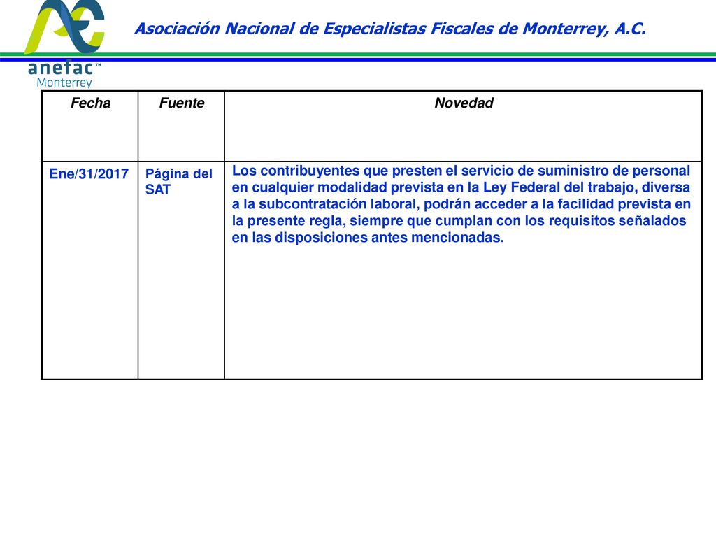 Asociación Nacional de Especialistas Fiscales de Monterrey, A.C.