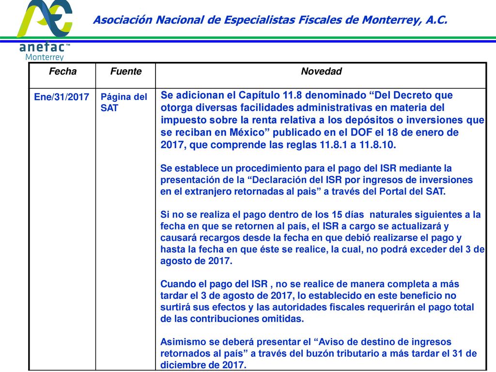 Asociación Nacional de Especialistas Fiscales de Monterrey, A.C.