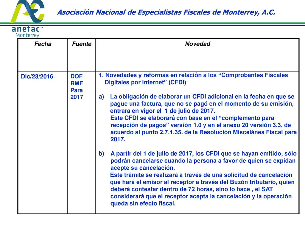 Asociación Nacional de Especialistas Fiscales de Monterrey, A.C.