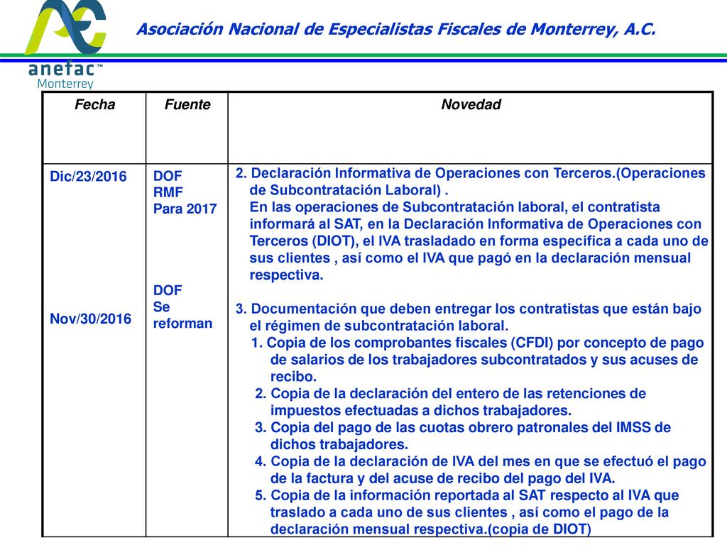 Asociación Nacional de Especialistas Fiscales de Monterrey, A.C.