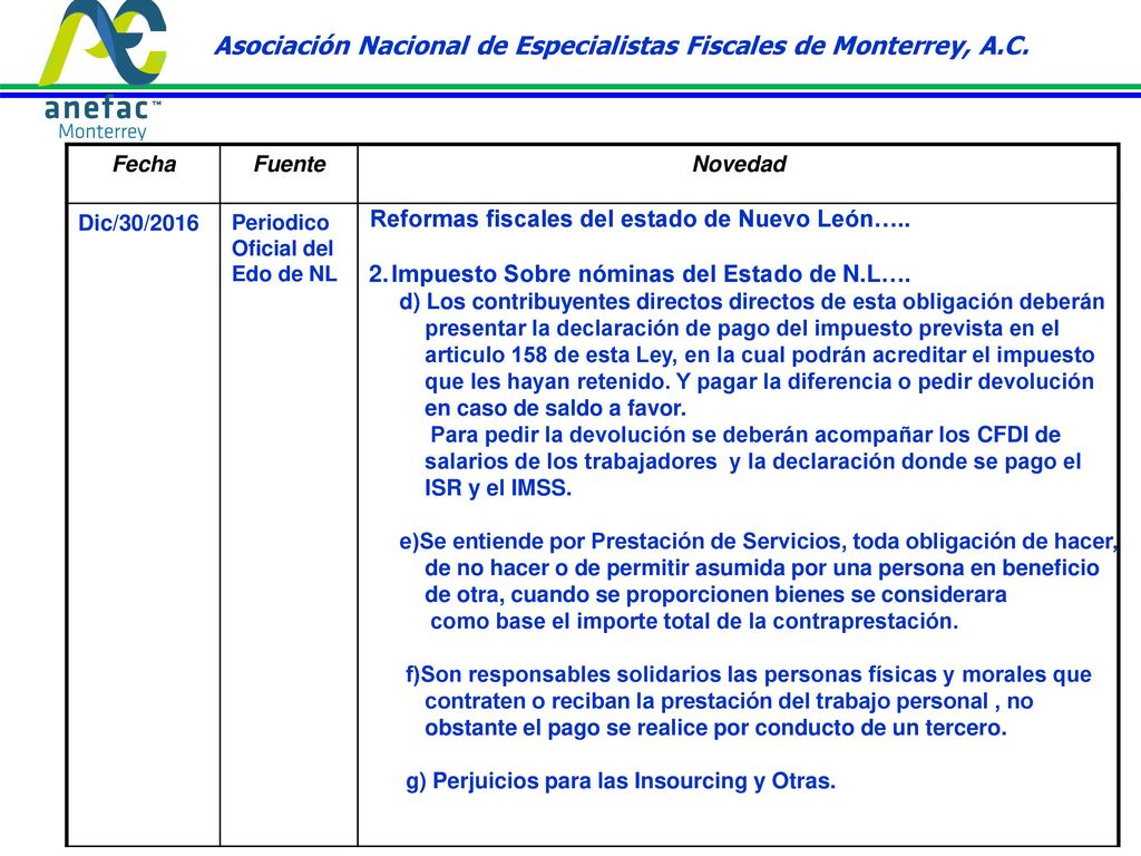 Asociación Nacional de Especialistas Fiscales de Monterrey, A.C.