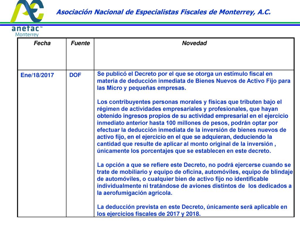 Asociación Nacional de Especialistas Fiscales de Monterrey, A.C.