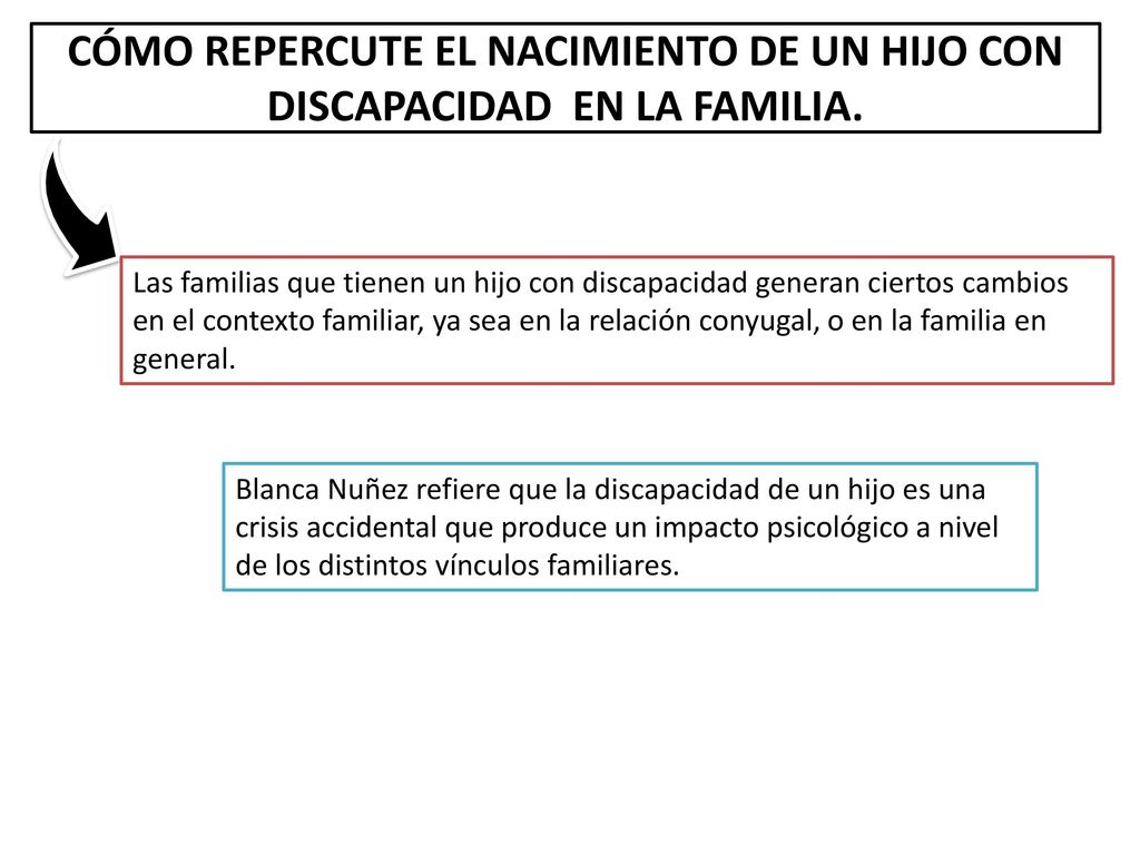 CÓMO REPERCUTE EL NACIMIENTO DE UN HIJO CON DISCAPACIDAD EN LA FAMILIA.