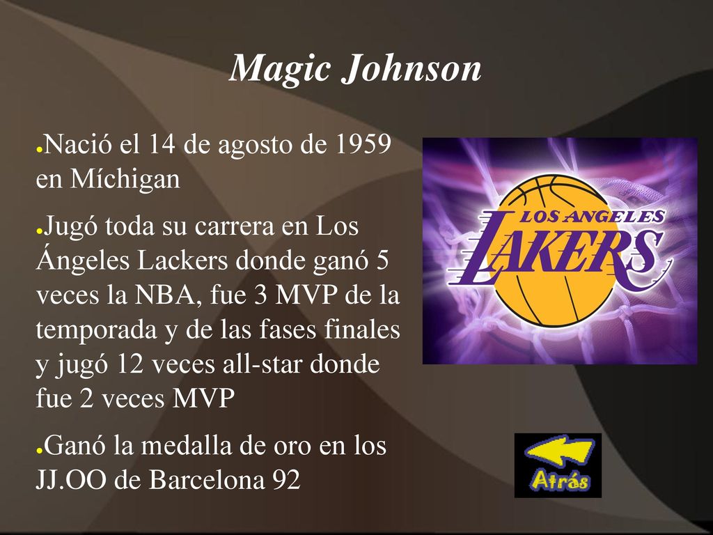 Magic Johnson Nació el 14 de agosto de 1959 en Míchigan