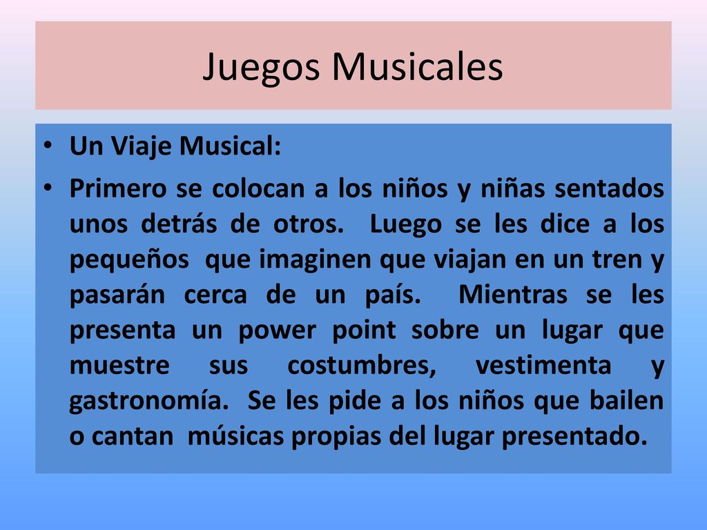 Juegos Musicales Un Viaje Musical: