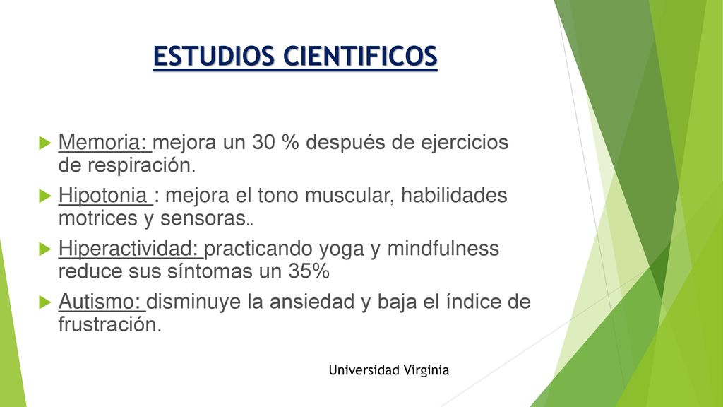ESTUDIOS CIENTIFICOS Memoria: mejora un 30 % después de ejercicios de respiración.
