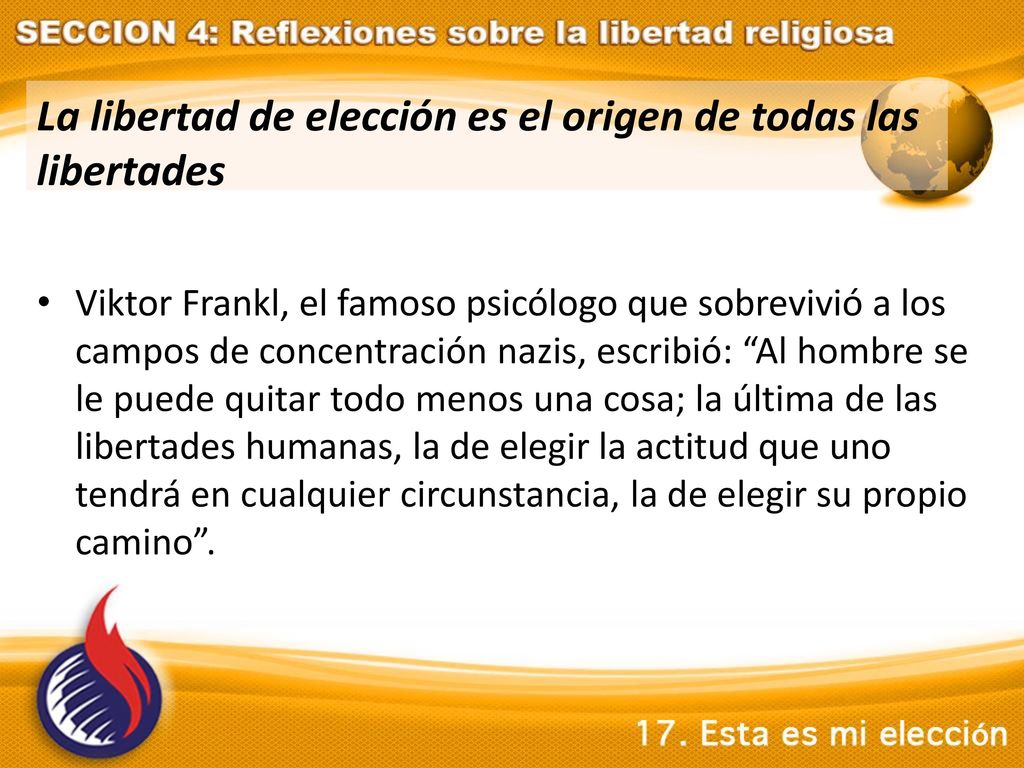 La libertad de elección es el origen de todas las libertades
