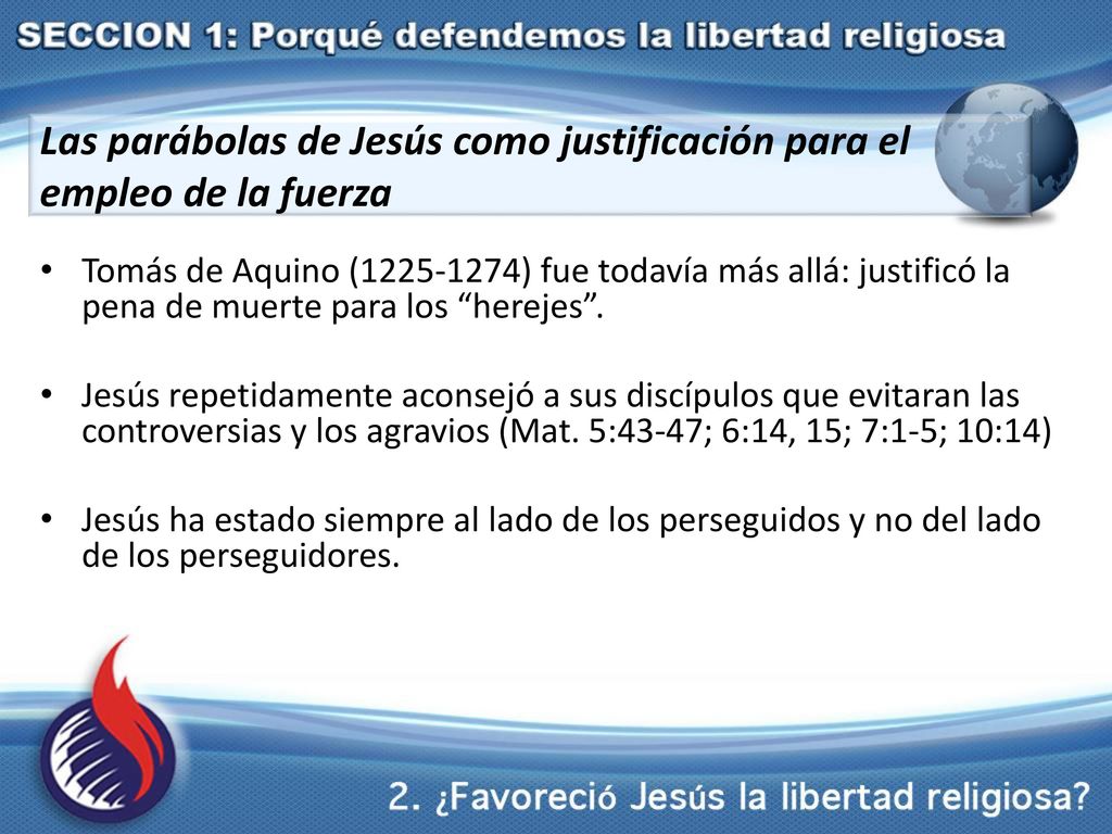 Las parábolas de Jesús como justificación para el empleo de la fuerza