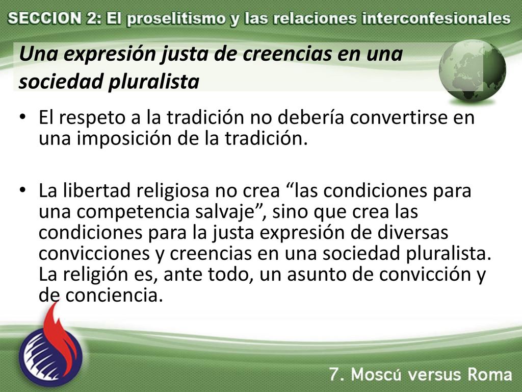 Una expresión justa de creencias en una sociedad pluralista
