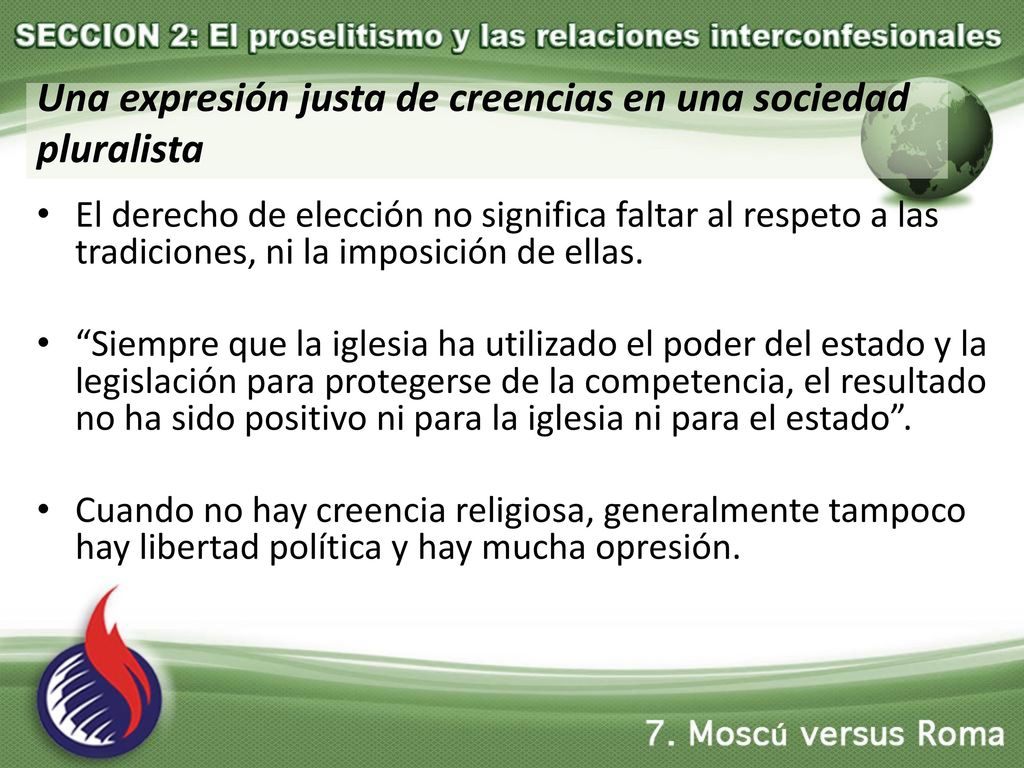 Una expresión justa de creencias en una sociedad pluralista