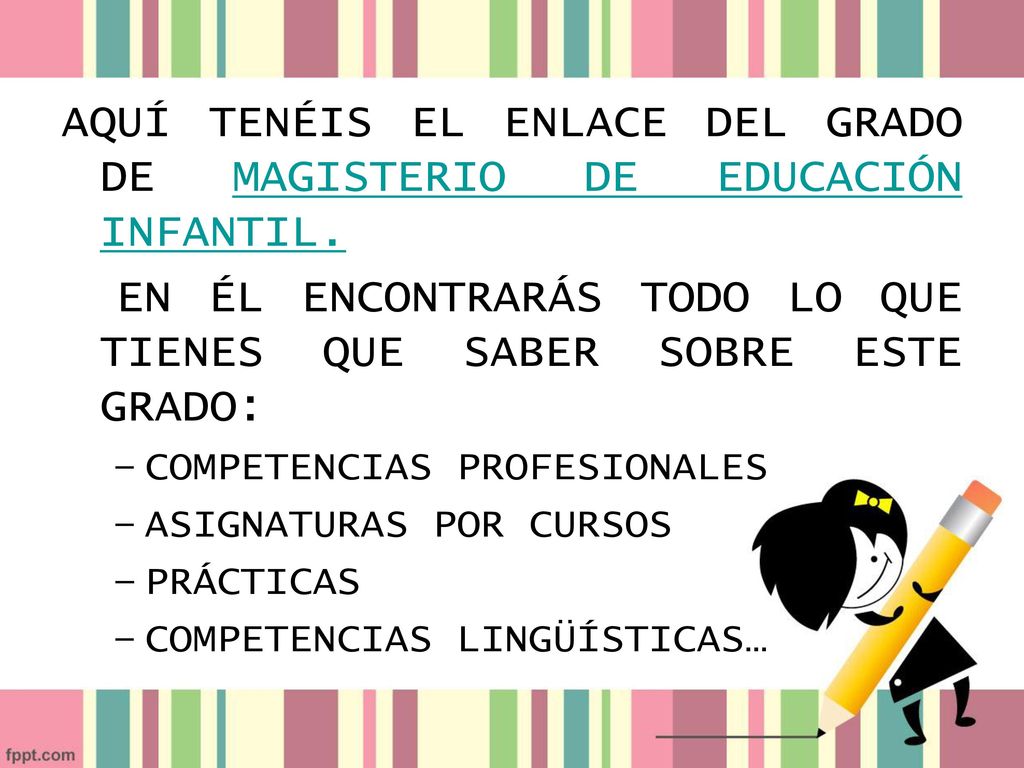 AQUÍ TENÉIS EL ENLACE DEL GRADO DE MAGISTERIO DE EDUCACIÓN INFANTIL.