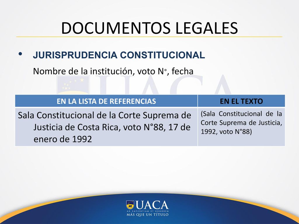 EN LA LISTA DE REFERENCIAS