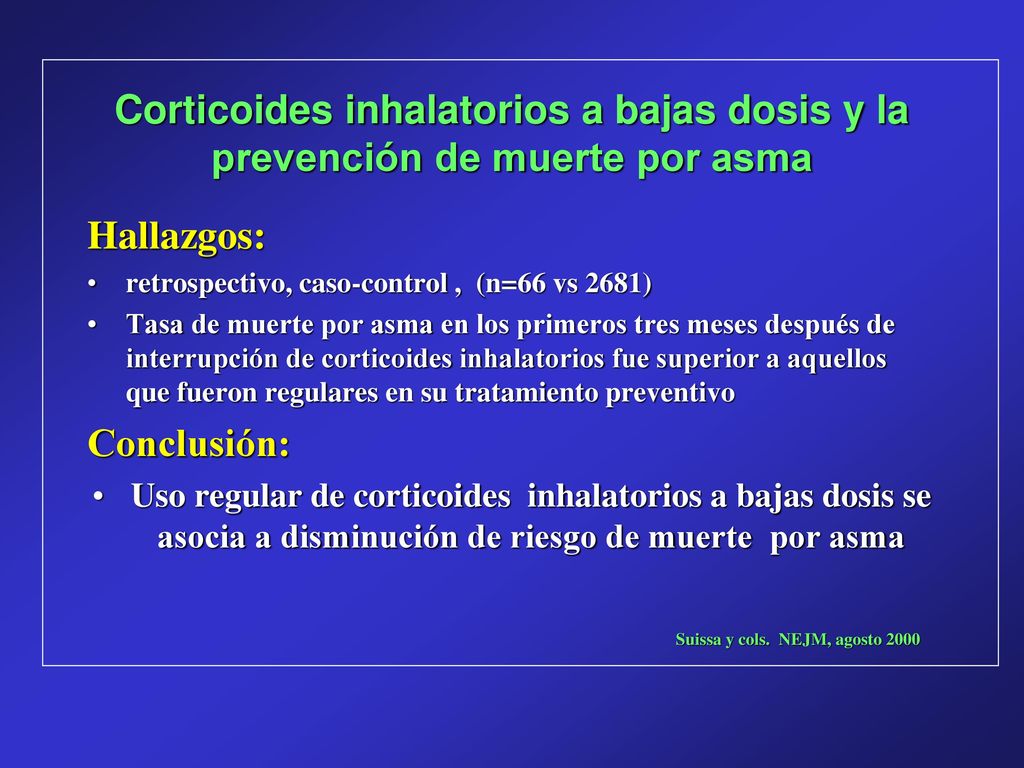Corticoides inhalatorios a bajas dosis y la prevención de muerte por asma