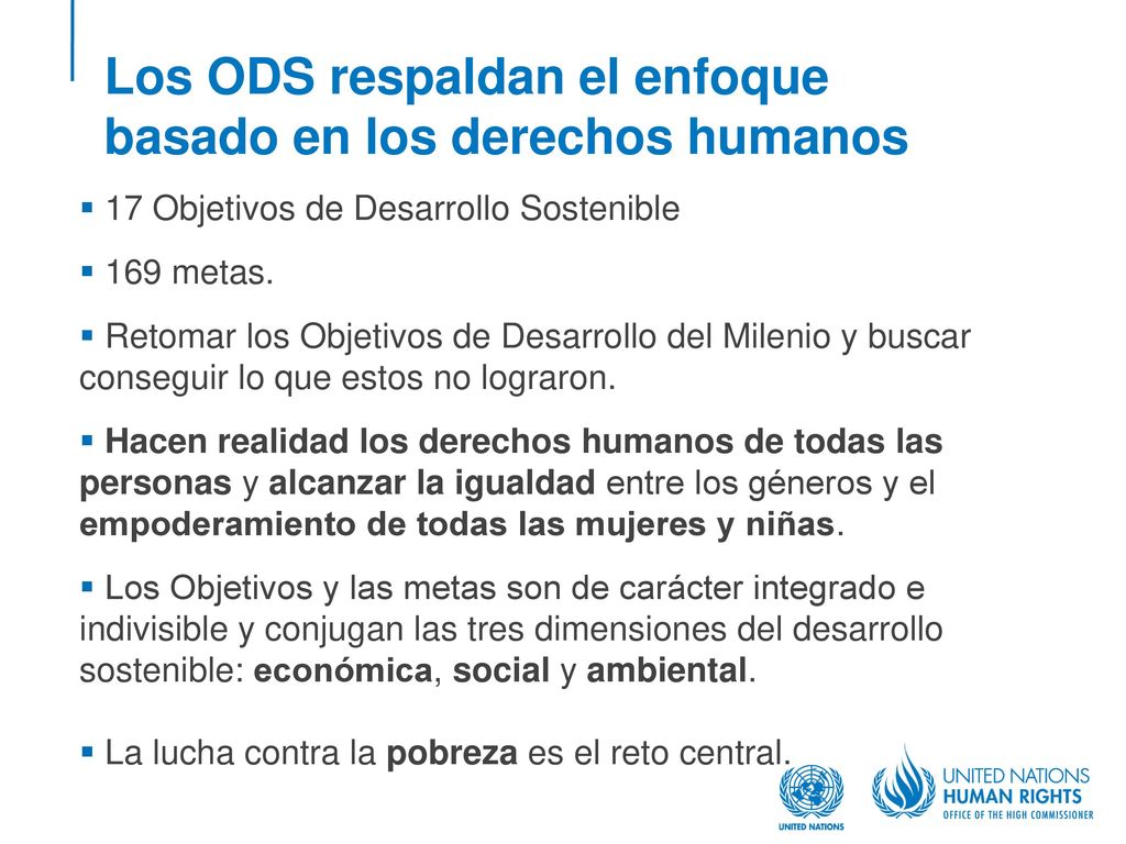 Los ODS respaldan el enfoque basado en los derechos humanos