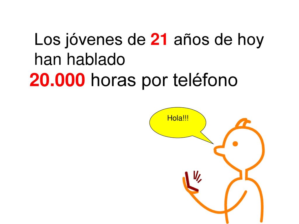 horas por teléfono Los jóvenes de 21 años de hoy han hablado
