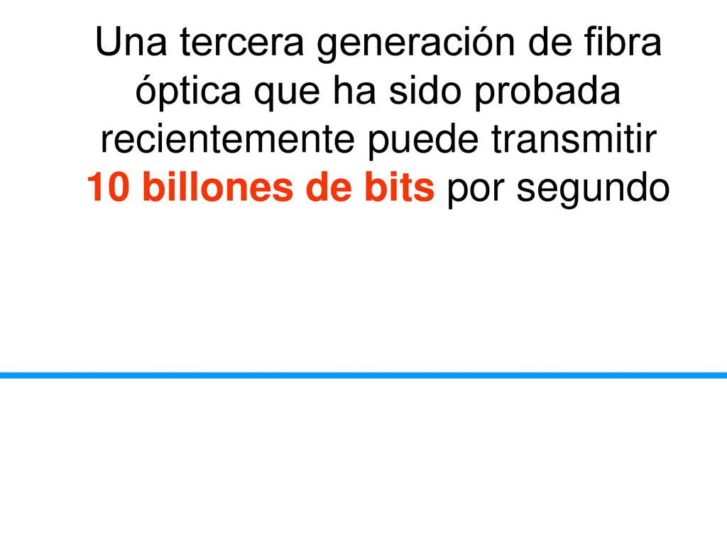 Una tercera generación de fibra óptica que ha sido probada recientemente puede transmitir 10 billones de bits por segundo