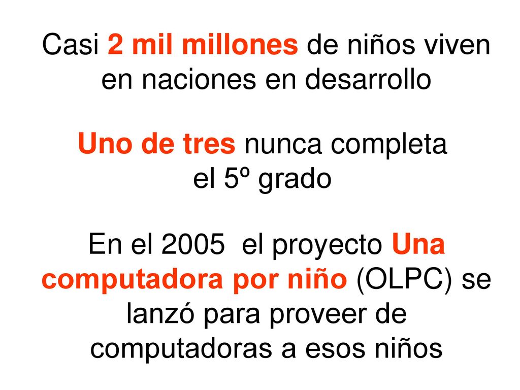 Casi 2 mil millones de niños viven en naciones en desarrollo