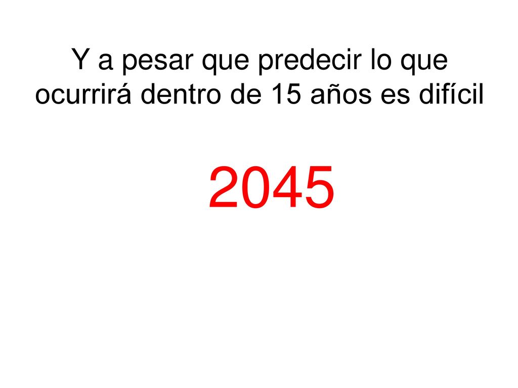 Y a pesar que predecir lo que ocurrirá dentro de 15 años es difícil