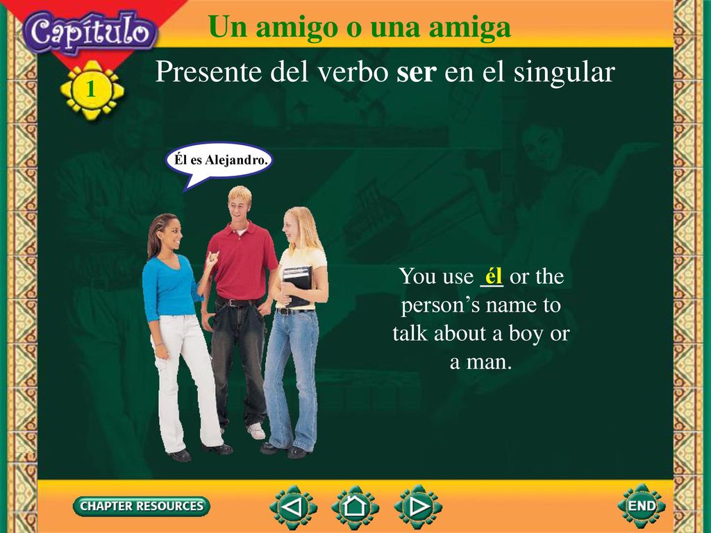 You use __ or the person’s name to talk about a boy or a man.