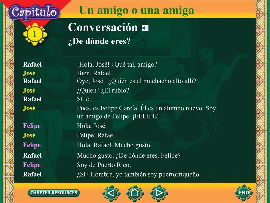 Un amigo o una amiga Conversación 1 ¿De dónde eres