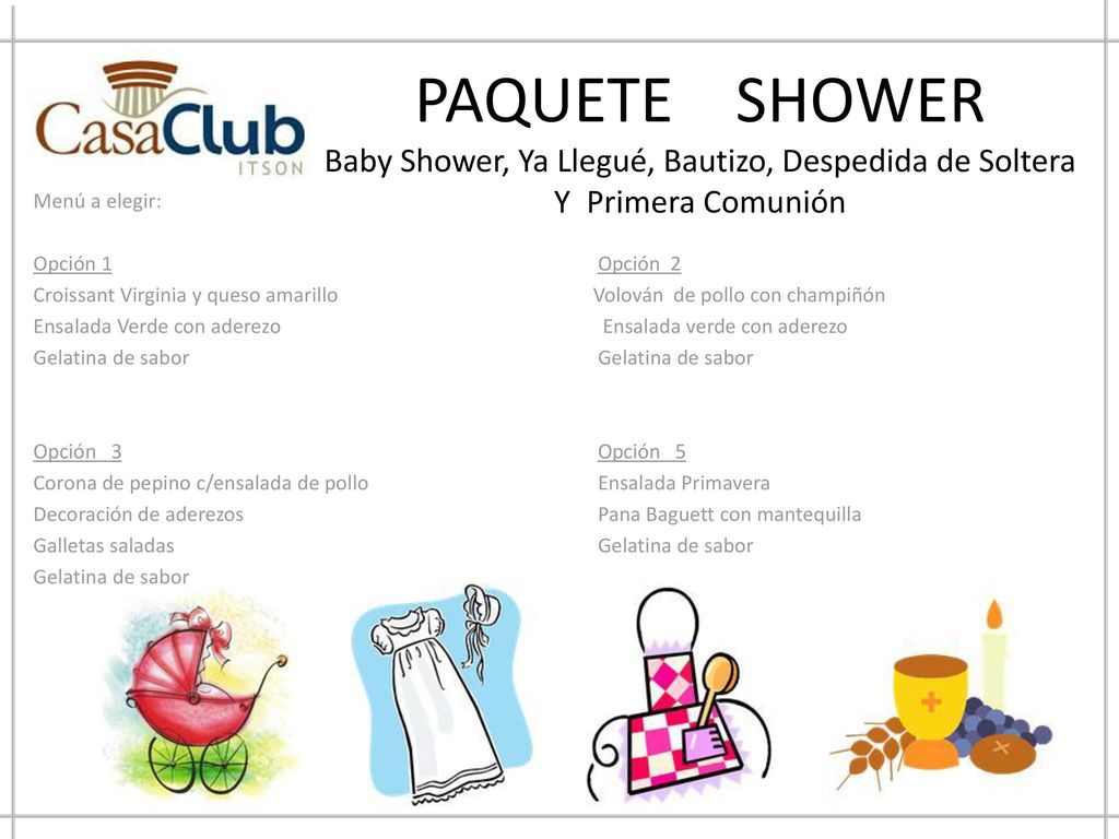 PAQUETE SHOWER Baby Shower, Ya Llegué, Bautizo, Despedida de Soltera Y Primera Comunión