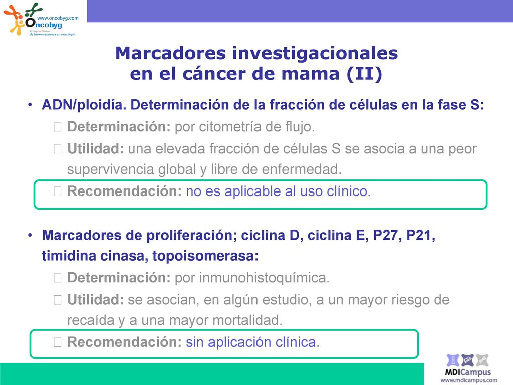 Marcadores investigacionales en el cáncer de mama (II)