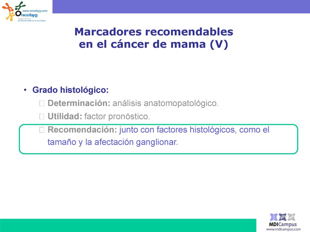 Marcadores recomendables en el cáncer de mama (V)