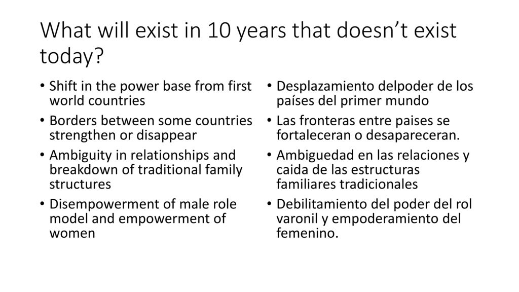 What will exist in 10 years that doesn’t exist today