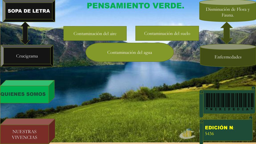 PENSAMIENTO VERDE. SOPA DE LETRA Disminución de Flora y Fauna.