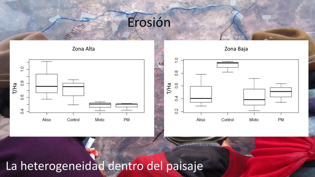 Erosión La heterogeneidad dentro del paisaje Zona Alta Zona Baja T/Ha