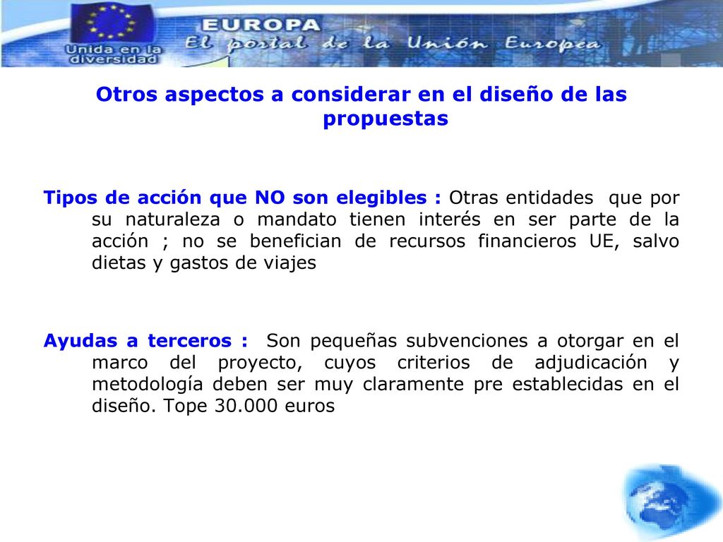 Otros aspectos a considerar en el diseño de las propuestas