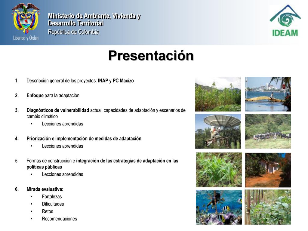Presentación Descripción general de los proyectos: INAP y PC Macizo