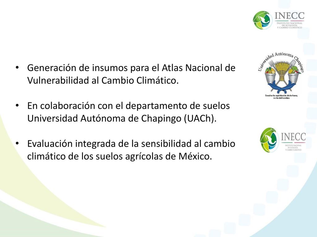 Generación de insumos para el Atlas Nacional de Vulnerabilidad al Cambio Climático.