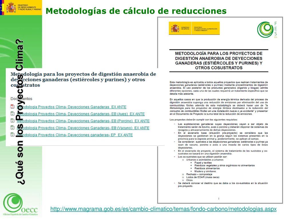 Metodologías de cálculo de reducciones ¿Qué son los Proyectos Clima