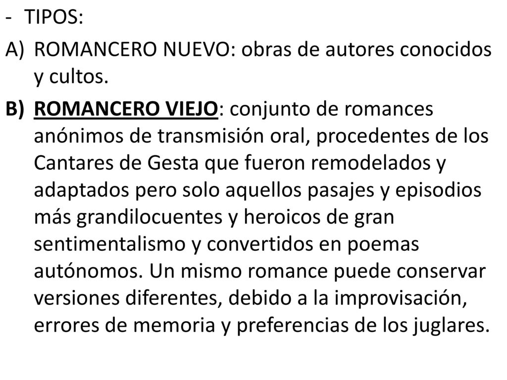 TIPOS: ROMANCERO NUEVO: obras de autores conocidos y cultos.