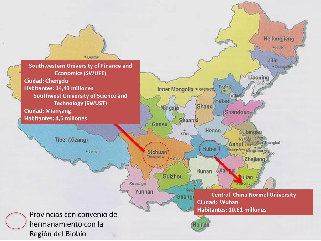 Provincias con convenio de hermanamiento con la Región del Biobío