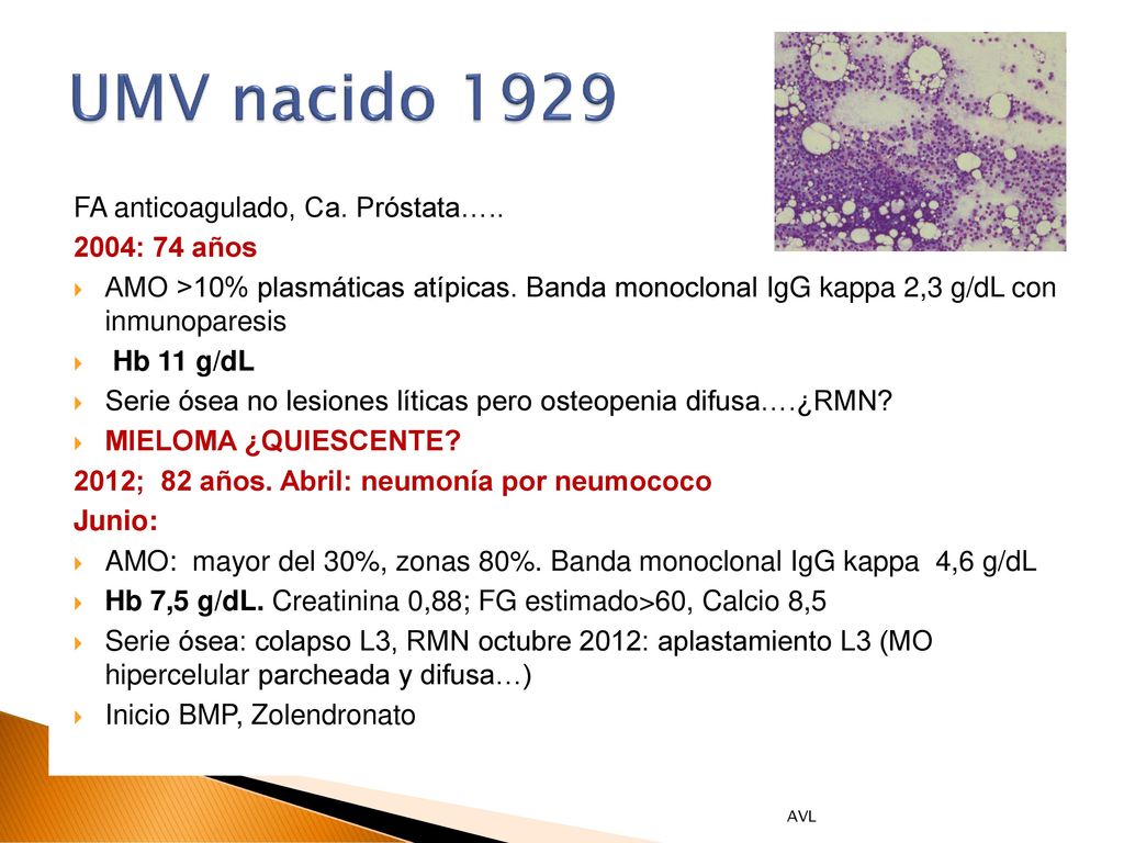 UMV nacido 1929 FA anticoagulado, Ca. Próstata… : 74 años