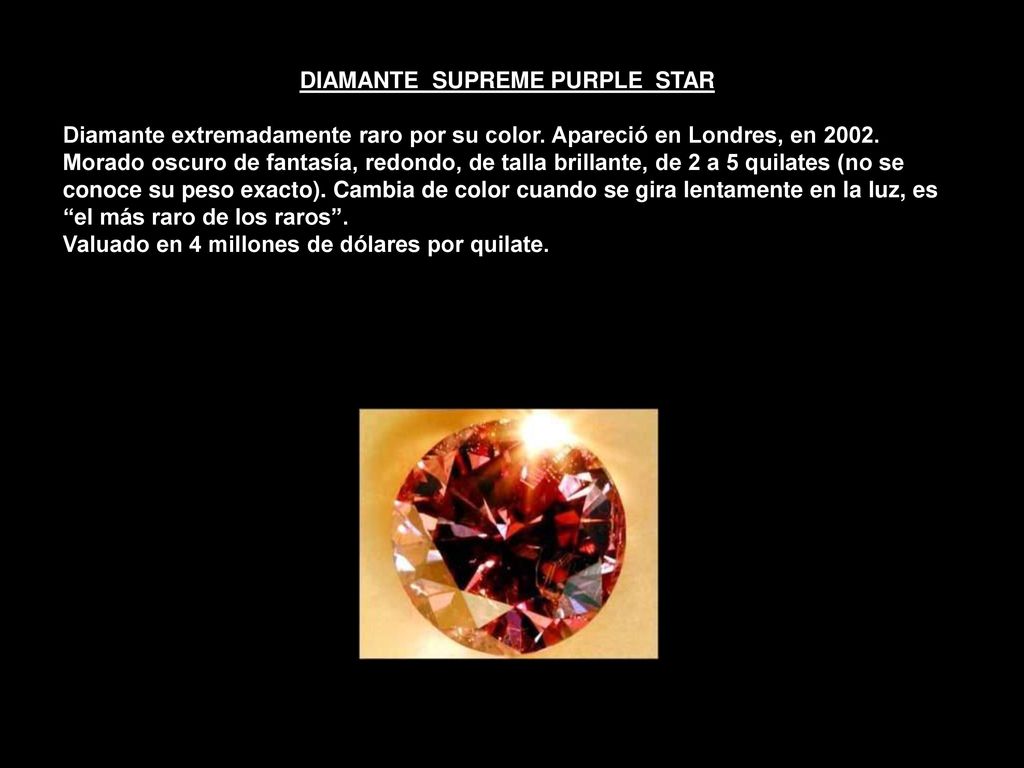 DIAMANTE SUPREME PURPLE STAR Diamante extremadamente raro por su color