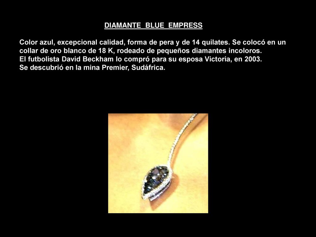 DIAMANTE BLUE EMPRESS Color azul, excepcional calidad, forma de pera y de 14 quilates.