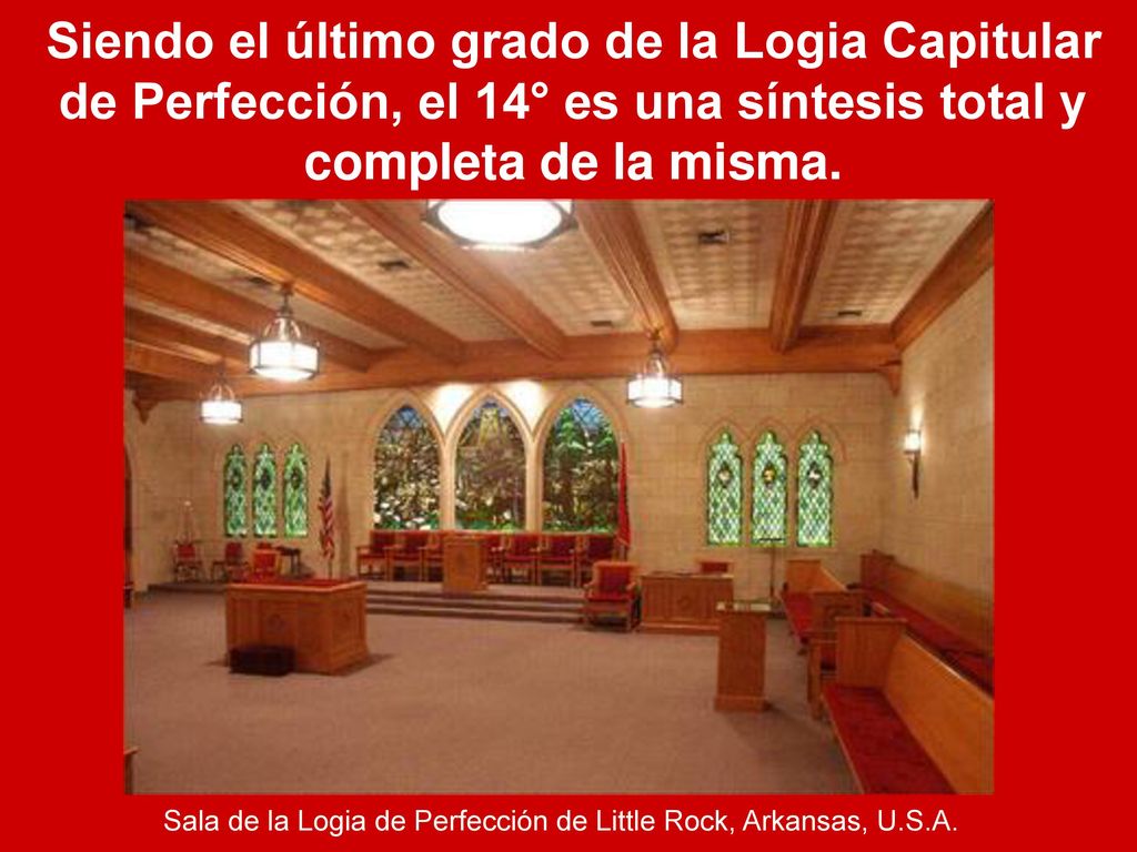 Siendo el último grado de la Logia Capitular de Perfección, el 14° es una síntesis total y completa de la misma.