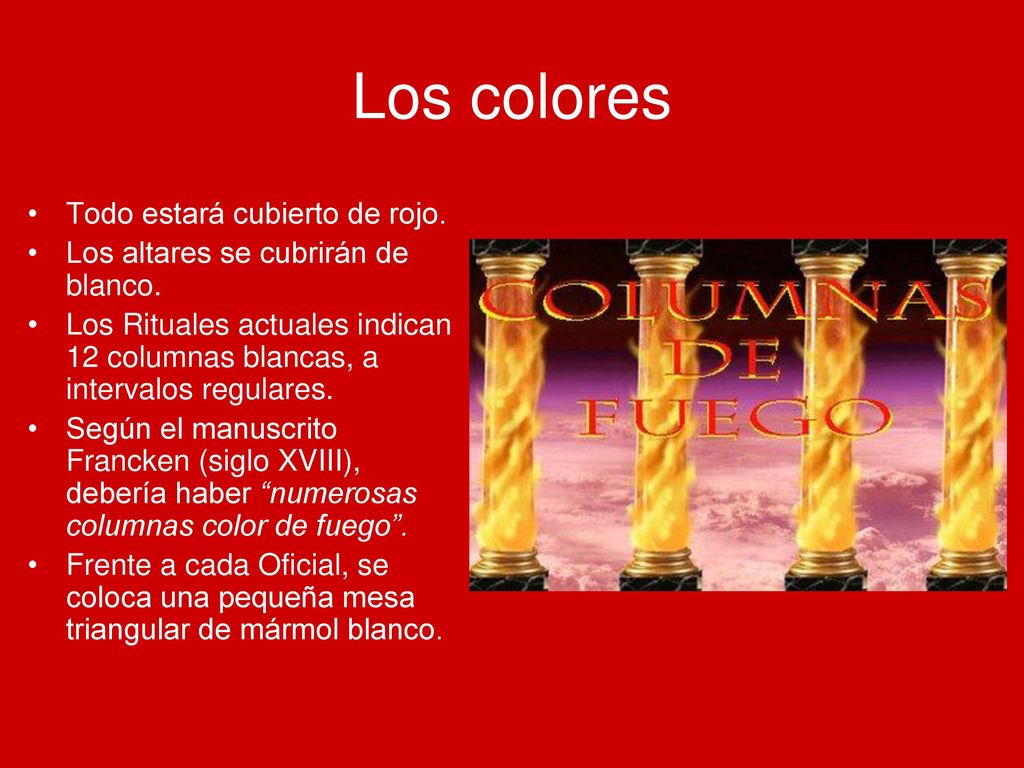 Los colores Todo estará cubierto de rojo.